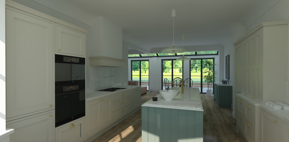 Traditional In-frame Shaker Kitchen With Island