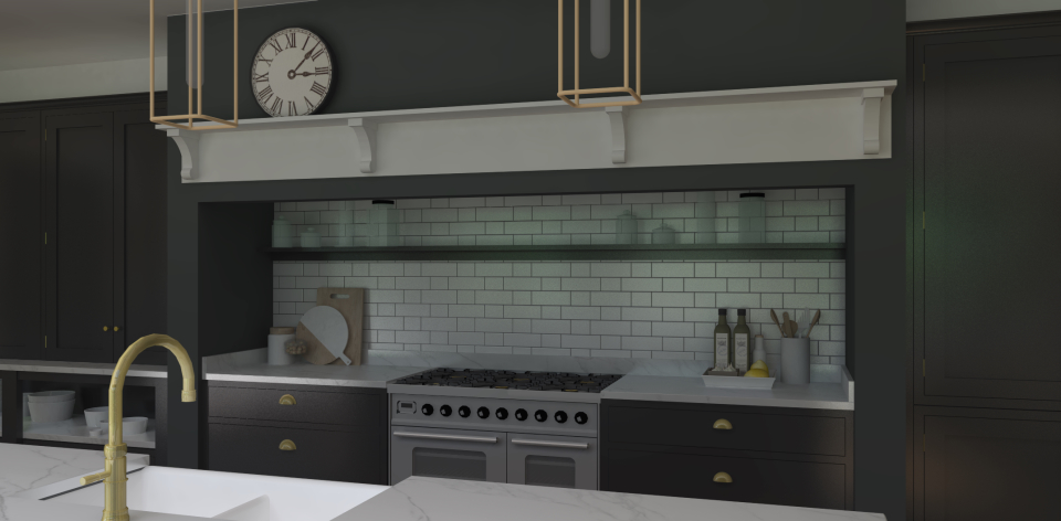 Kitchen Mantle over inglenook chimney